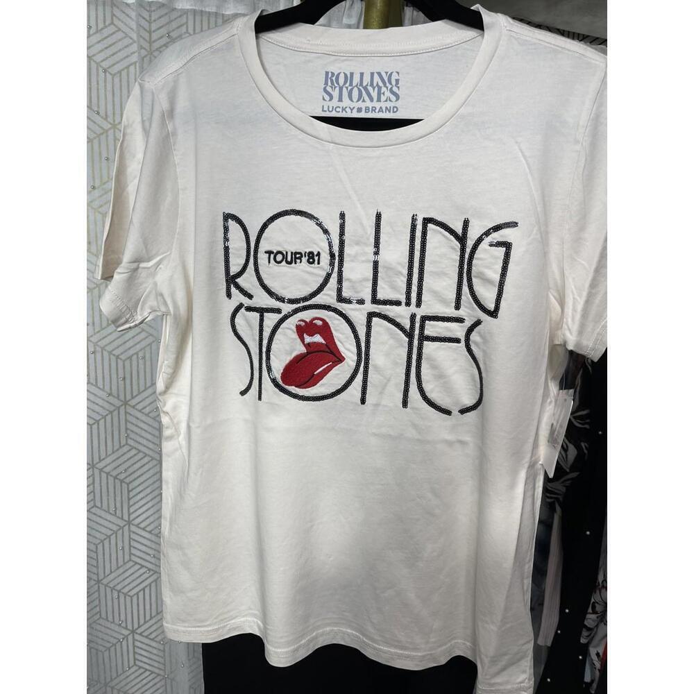 NWT Lucky Brand Women's T-Shirt M Rolling Stones 1981 MSRP $49